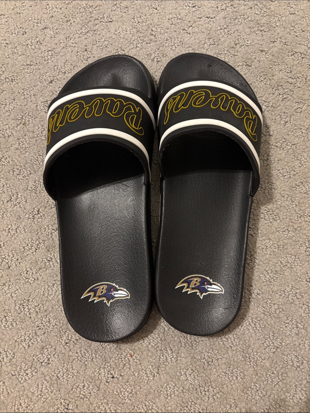 Ravens Black Slide Sandals